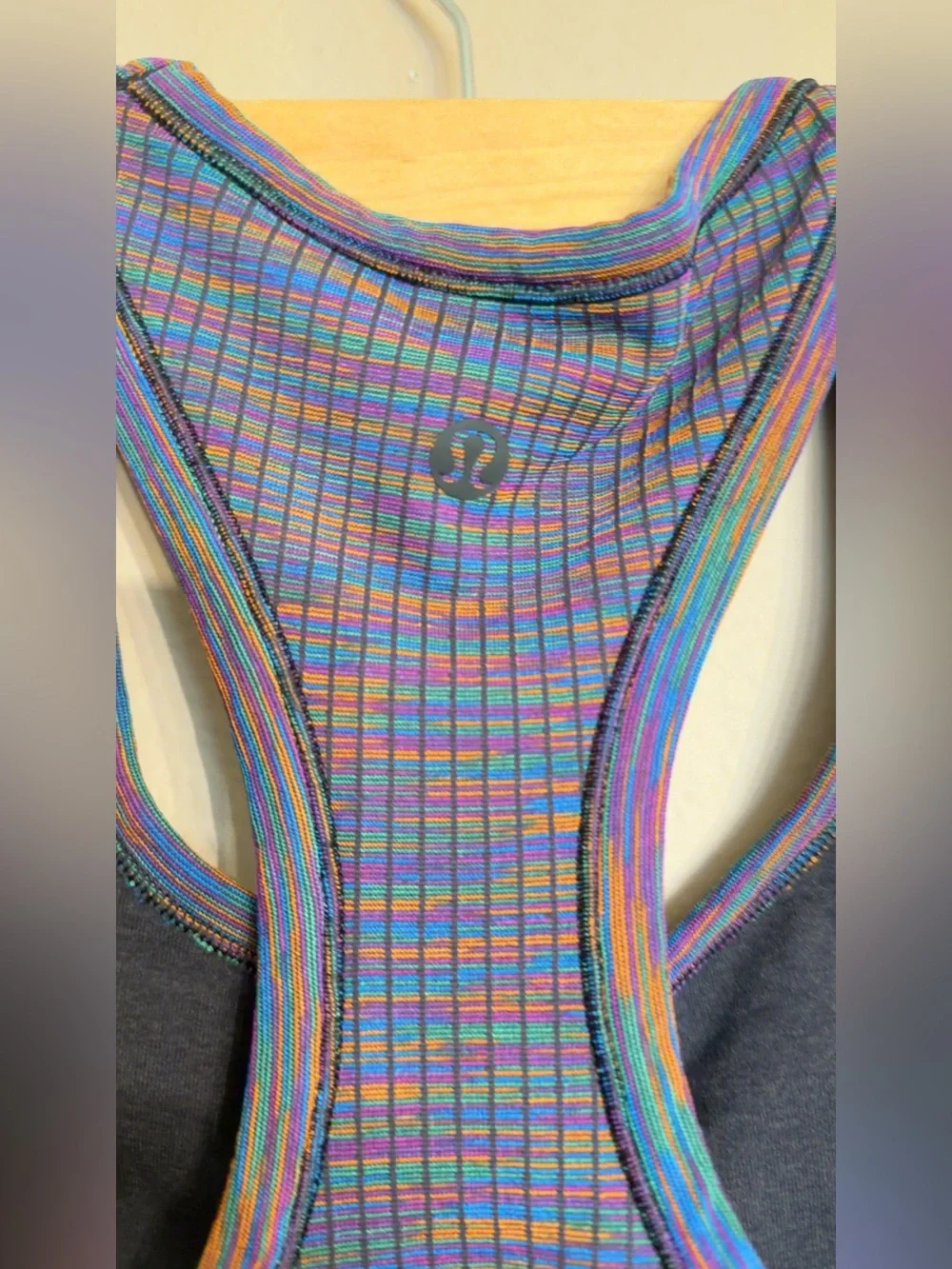 Lululemon Ebb to Street Racerback Multicolour Crop Tank Top-Rainbow  #A10